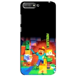 Чехлы для Huawei Y6 2018 (Персонажи Майн Крафт) (Герой Майнкрафт)