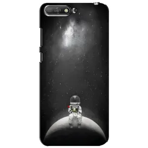Силиконовый Чехол с принтом "Космонавты" на Huawei Y6 2018 (Космонавт романтик)
