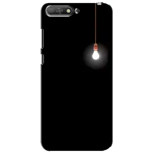 Чехол с картинками на черном фоне для Huawei Y6 2018 (Лампочка)
