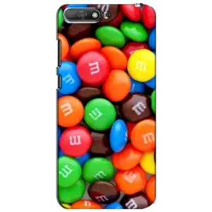 Чехол с изображением вкусной еды для Huawei Y6 2018 (Разноцветные M&M'S)