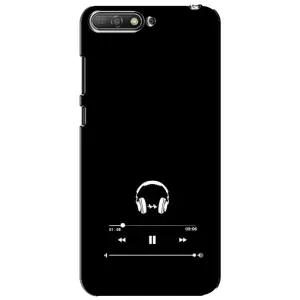 Чехол с картинками на черном фоне для Huawei Y6 2018 (Плеер)