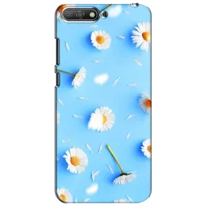 Чохол з Квітами для Huawei Y6 2018 (ромашки на блакитному)