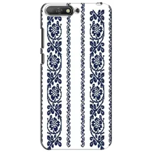 Силиконовый Чехол на Huawei Y6 2018 с картинкой Вышиванки (Синяя вышиванка)