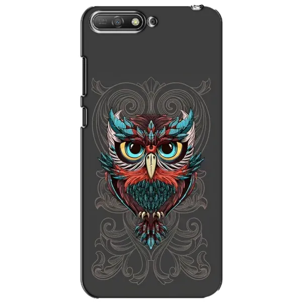 Чехол с рисунком «Сова на сером» для Huawei Y6 2018 Чехол с рисунком «Сова на сером» для Huawei Y6 2018