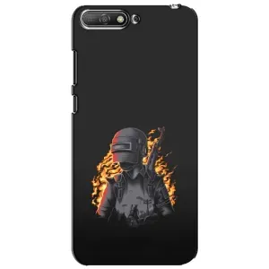 Силиконовый чехол с картинкой "Герой Pubg" на Huawei Y6 2018 (В огне)