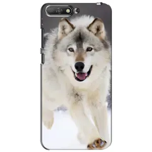 Чохол з Вовком на Huawei Y6 2018 (Вовк біжить по снігу)