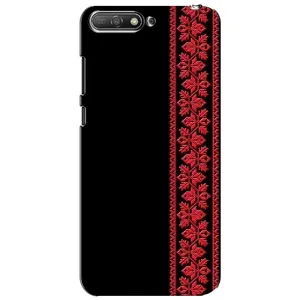 Силиконовый Чехол на Huawei Y6 2018 с картинкой Вышиванки (Вышиванка на черном)
