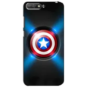 Чехол с Щитом Капитана Америки на Huawei Y6 2018 (Яркий Щит Капитана)