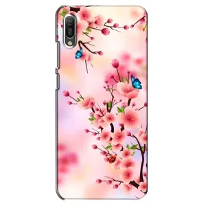 Чехол с принтом САКУРЫ на Huawei Y6 2019 (Бабочки на сакуре)