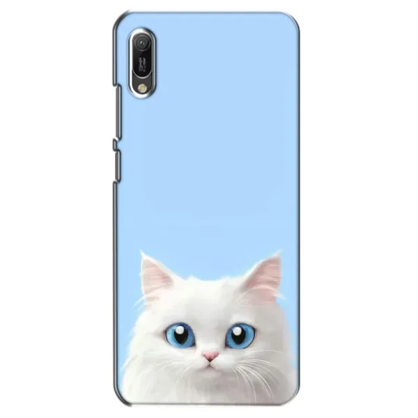 Чехол с рисунком «Белый кот» для Huawei Y6 2019 Чехол с рисунком «Белый кот» для Huawei Y6 2019