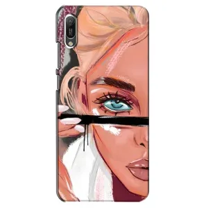 Силіконовый Чохол на Huawei Y6 2019 з картинкой Модных девушек (Дівчина та вії)
