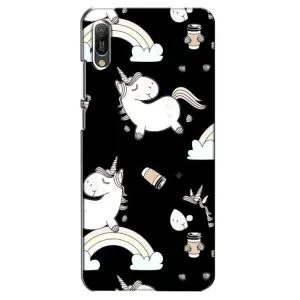 Чехол Unicorn на Huawei Y6 2019 (Единорог с кофе)
