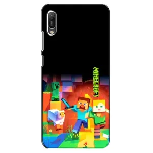 Чехлы для Huawei Y6 2019 (Персонажи Майн Крафт) (Герой Майнкрафт)