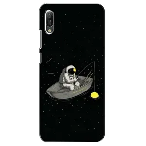 Силиконовый Чехол с принтом "Космонавты" на Huawei Y6 2019 (Космонавт на рыбалке)