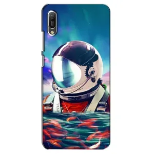 Силіконовый Чохол з принтом "Космонавти" на Huawei Y6 2019 (Космонавт у воді)