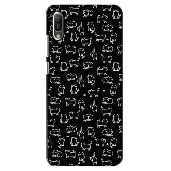 Чехол с рисунком «Котики на черном» для Huawei Y6 2019 Чехол с рисунком «Котики на черном» для Huawei Y6 2019