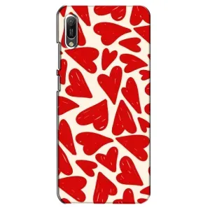 Чехлы с тематикой "Маленькие Сердечки" на Huawei Y6 2019 (Красные сердечка)