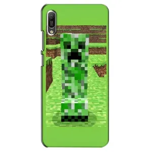 Чехлы для Huawei Y6 2019 (Персонажи Майн Крафт) (Крипер 2)