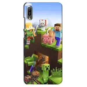 Чехлы для Huawei Y6 2019 (Персонажи Майн Крафт) (Майн-крафт)