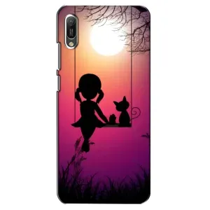 Девчачий Чехол для Huawei Y6 2019 (На качели)