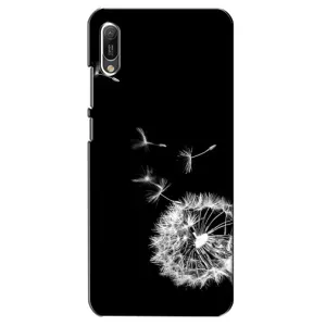 Силиконовый Чехол с одуванчиками на Huawei Y6 2019 (Одуванчик на чёрном)