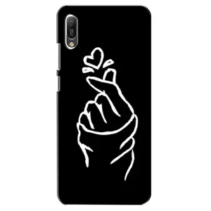 Чехлы (Знак сердечка) на Huawei Y6 2019 (Сердце на черном)