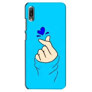 Чехлы (Знак сердечка) на Huawei Y6 2019 (Сердце на синем)