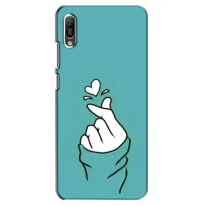 Чехлы (Знак сердечка) на Huawei Y6 2019 (Сердечко на бирюзовом)