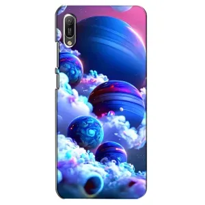 Чехлы КОСМОС для Huawei Y6 2019 (Синие планеты)
