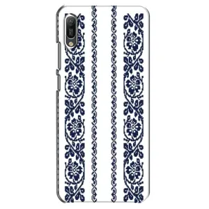 Силиконовый Чехол на Huawei Y6 2019 с картинкой Вышиванки (Синяя вышиванка)