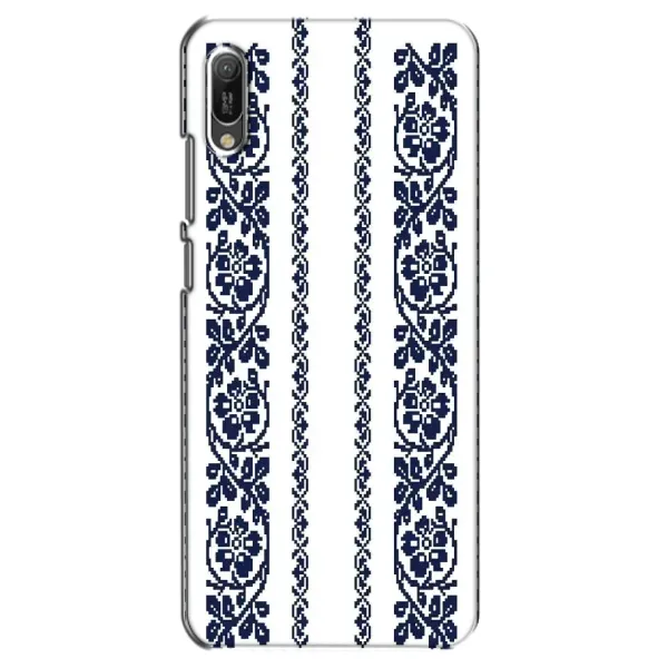 Чехол с рисунком «Синяя вышиванка» для Huawei Y6 2019 Чехол с рисунком «Синяя вышиванка» для Huawei Y6 2019