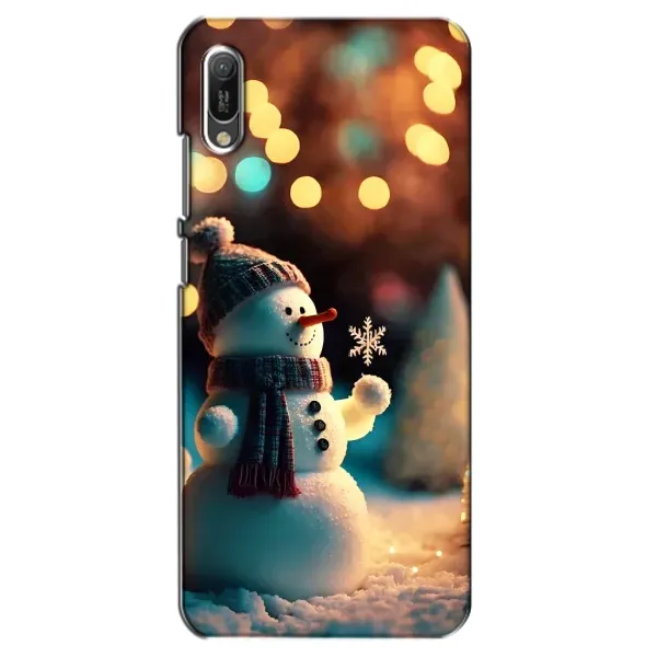 Чехол с рисунком «Снеговик праздничный» для Huawei Y6 2019 Чехол с рисунком «Снеговик праздничный» для Huawei Y6 2019