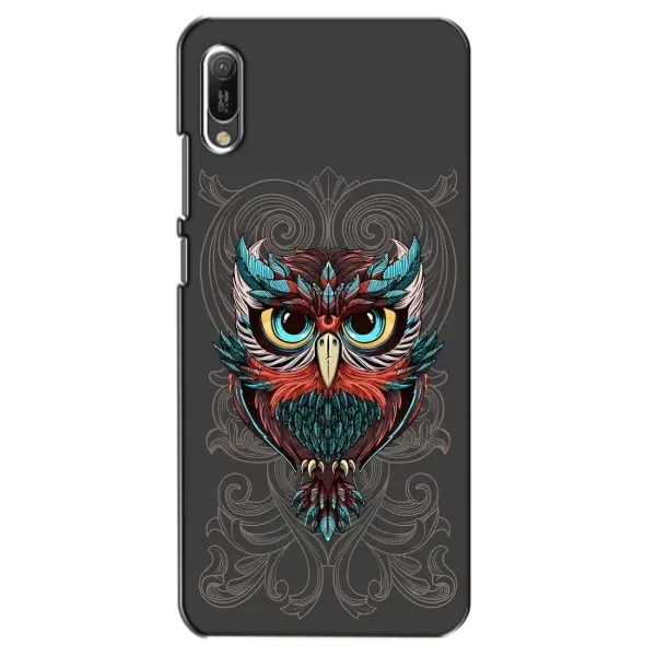 Чехол с рисунком «Сова на сером» для Huawei Y6 2019 Чехол с рисунком «Сова на сером» для Huawei Y6 2019