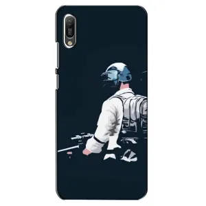 Силиконовый чехол с картинкой "Герой Pubg" на Huawei Y6 2019 (В экиперовке)