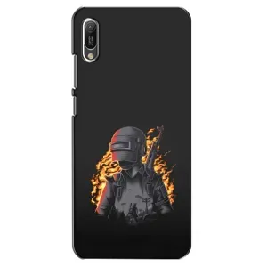 Силиконовый чехол с картинкой "Герой Pubg" на Huawei Y6 2019 (В огне)