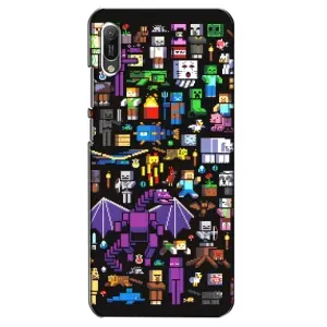 Чехол майнкрафт для Huawei Y6 2019 (Все персонажи)
