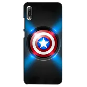 Чехол с Щитом Капитана Америки на Huawei Y6 2019 (Яркий Щит Капитана)
