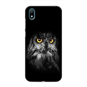 Чехлы с принтом СОВЫ для Huawei Y6 Pro (2019)/ Y6 Prime 2019 (Сова на чёрном)
