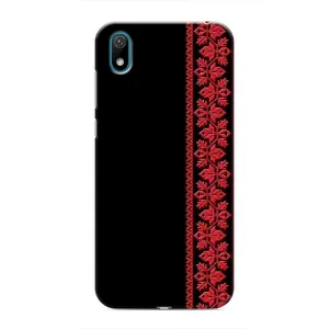 Силиконовый Чехол на Huawei Y6 Pro (2019)/ Y6 Prime 2019 с картинкой Вышиванки (Вышиванка на черном)