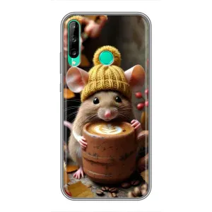 Печатный чехол «Зверята с кофе» для Huawei Y6p (Мышка с кофе)