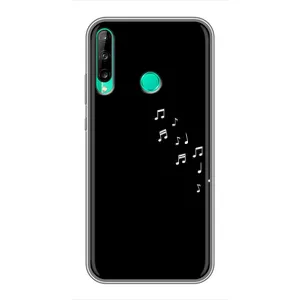 Чехол с картинками на черном фоне для Huawei Y6p (Ноты)