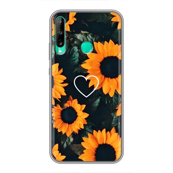 Чехол с рисунком «Сердечко в подсолнухах» для Huawei Y6p