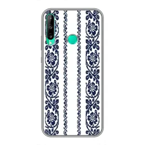 Силиконовый Чехол на Huawei Y6p с картинкой Вышиванки (Синяя вышиванка)