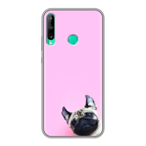 Бампер для Huawei Y6p с картинкой "Песики" (Собака на розовом)