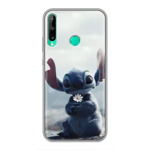 Чехол с рисунком Стич для Huawei Y6p (Стич с цветочком)