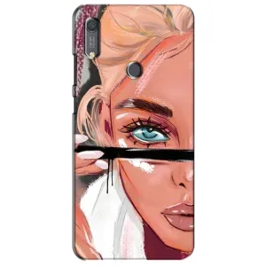 Силиконовый Чехол на Huawei Y6s с картинкой Стильных Девушек (Девушка и ресницы)
