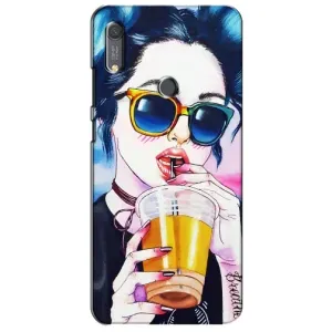 Чехол с картинкой Модные Девчонки Huawei Y6s (Девушка с коктейлем)