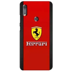 Силиконовый бампер с картинкой машины на Huawei Y6s (Ferrari Logo)