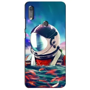 Силіконовый Чохол з принтом "Космонавти" на Huawei Y6s (Космонавт у воді)