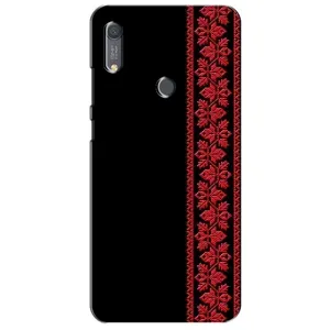 Силиконовый Чехол на Huawei Y6s (Красная Вышиванка)